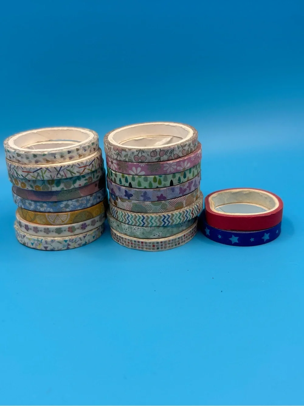 Colorful Decorative Washi Tape Rolls - Mixed Metallic and Solid Colors